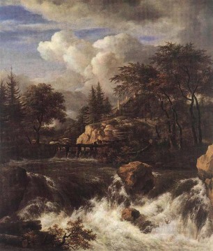  Isaakszoon Oil Painting - Waterfall IN A Rocky Landscape Jacob Isaakszoon van Ruisdael